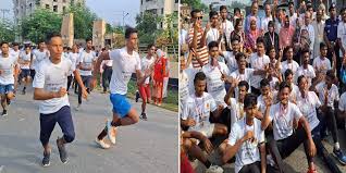 গণঅভ্যুত্থান দিবসে জয়পুরহাটে প্রতীকী ম্যারাথন